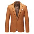 MOGU Mens Jacket with Single Button Lapel Blazer for Men Slim Fit Casual Size 42 (Label Asian Size 5XL) Brown