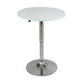 eSituro Modern Kitchen Table Breakfast Round Bartable Wood Tabletop Gas Lift Silver Base Adjustable Home Office Work Table 60x60 cm White Industrial