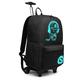 KONO Trolley Jungen Rucksack Kindergepäck mit Rollen Reflektierender Schulranzen für Teenager Herren Damen Reisen und Büro Outdoor Camping (Schwarz)