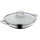 WMF Macao Induction Wok 2-Piece Wok Pan 36 cm with Glass Lid Wok for Induction Cookers Polished Cromargan Stainless Steel Uncoated