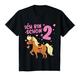 Kinder Pony 2 Jahre alt Pferd Ich Bin Schon 2 Mädchen 2. Geburtstag T-Shirt