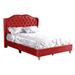 LYKE Home Cherry Micro Suede King Upholstered bed