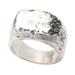 Crush on Him,'Men's Sterling Silver and Black Crystal Cocktail Ring'