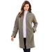 Plus Size Women's Plush Fleece Driving Coat by Roaman's in Medium Heather Grey (Size 30/32) Jacket