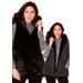 Plus Size Women's Reversible Faux Fur Vest by Roaman's in Black (Size 20 W)