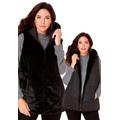 Plus Size Women's Reversible Faux Fur Vest by Roaman's in Black (Size 12 W)