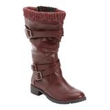 Wide Width Women's The Eden Wide Calf Boot by Comfortview in Burgundy (Size 8 1/2 W)
