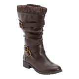 Extra Wide Width Women's The Eden Wide Calf Boot by Comfortview in Brown (Size 11 WW)