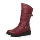 AJVANI Low Wedge Heel Ruched Buckle Winter Comfort Calf Boots Size 4 37