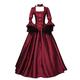 LOPILY Women's Empire Evening Dresses Swing Cocktail Party Dress Retro Medieval Ball Gown Elegant Glamorous Swing Party Dress（Red，XL）