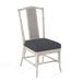 Braxton Culler Drury Lane Slat Back Side Dining Chair Upholstered/Wicker/Rattan in Blue/White/Black | 39 H x 19 W x 25 D in | Wayfair