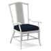 Braxton Culler Drury Lane Slat Back Dining Arm Chair Upholstered/Wicker/Rattan in Blue/Black/Brown | 39 H x 25 W x 25 D in | Wayfair
