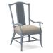 Braxton Culler Drury Lane Slat Back Dining Arm Chair Upholstered/Wicker/Rattan in Gray/Blue/Black | 39 H x 25 W x 25 D in | Wayfair