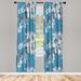 East Urban Home Microfiber Floral Semi-Sheer Rod Pocket Curtain Panels Microfiber in Green/Blue | 28" W x 95" L | Wayfair