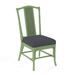 Braxton Culler Drury Lane Slat Back Side Dining Chair Upholstered/Wicker/Rattan in Green/Blue/Yellow | 39 H x 19 W x 25 D in | Wayfair