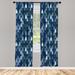 East Urban Home Microfiber Floral Semi-Sheer Rod Pocket Curtain Panels Microfiber in Green/Blue/Navy | 63 H in | Wayfair