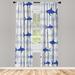 East Urban Home Microfiber Floral Semi-Sheer Rod Pocket Curtain Panels Microfiber in Gray/Green/Blue | 63 H in | Wayfair