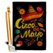 Angeleno Heritage Sombrero Cinco De Mayo House 2-Sided Polyester 40 x 28 in. Flag Set in Black/Red/Yellow | 40 H x 28 W in | Wayfair