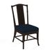 Braxton Culler Drury Lane Slat Back Side Dining Chair Upholstered/Wicker/Rattan in Blue/Black/Brown | 39 H x 19 W x 25 D in | Wayfair