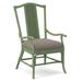 Braxton Culler Drury Lane Slat Back Dining Arm Chair Upholstered/Wicker/Rattan in Gray/Green/Yellow | 39 H x 25 W x 25 D in | Wayfair