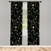 East Urban Home Microfiber Floral Semi-Sheer Rod Pocket Curtain Panels Microfiber in Yellow | 28" W x 84" L | Wayfair