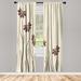 East Urban Home Microfiber Floral Semi-Sheer Rod Pocket Curtain Panels Microfiber in Gray/Brown | 63 H in | Wayfair