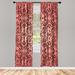 East Urban Home Microfiber Floral Semi-Sheer Rod Pocket Curtain Panels Microfiber in Brown | 84 H in | Wayfair E62FBD2E4C134085BB4F7C137AA7C77B