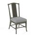 Braxton Culler Drury Lane Slat Back Side Dining Chair Upholstered/Wicker/Rattan in Gray/Blue | 39 H x 19 W x 25 D in | Wayfair