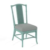 Braxton Culler Drury Lane Slat Back Side Dining Chair Upholstered/Wicker/Rattan in Green/Blue | 39 H x 19 W x 25 D in | Wayfair