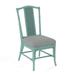 Braxton Culler Drury Lane Slat Back Side Dining Chair Upholstered/Wicker/Rattan in Green/Blue | 39 H x 19 W x 25 D in | Wayfair