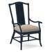 Braxton Culler Drury Lane Slat Back Dining Arm Chair Upholstered/Wicker/Rattan in Blue/Brown | 39 H x 25 W x 25 D in | Wayfair