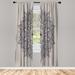 East Urban Home Microfiber Floral Semi-Sheer Rod Pocket Curtain Panels Microfiber in Gray | 28" W x 84" L | Wayfair