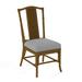 Braxton Culler Drury Lane Slat Back Side Dining Chair Upholstered/Wicker/Rattan in Gray/Blue/Yellow | 39 H x 19 W x 25 D in | Wayfair