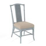 Braxton Culler Drury Lane Slat Back Side Dining Chair Upholstered/Wicker/Rattan in Blue/Brown | 39 H x 19 W x 25 D in | Wayfair