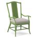 Braxton Culler Drury Lane Slat Back Dining Arm Chair Upholstered/Wicker/Rattan in Green/White | 39 H x 25 W x 25 D in | Wayfair