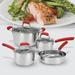 Cook Pro 7pc Stainless Steel Cookware Set w/ Red Silicone Handles Stainless Steel in Gray | 9.75 W in | Wayfair 597