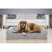 FurHaven Faux Fur & Velvet Bolster Sofa Style Pet Bed Polyester in Gray | 6 H x 30 W in | Wayfair 85337407