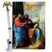 Ornament Collection Religious 2-Sided Polyester 40 x 28 in. Flag Set in Black/Blue/Red | 40 H x 28 W in | Wayfair