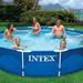 Intex 12' x 30" Metal Frame Swimming Pool w/Filter Pump & Pool Maintenance Kit in Gray, Size 46.413 H x 12.0 W x 5.1 D in | Wayfair