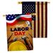 Ornament Collection Labor Day 2-Sided Polyester 28 x 40 in. House Flag in Blue/Red/Yellow | 40 H x 28 W in | Wayfair