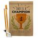 Ornament Collection Dad Is Champion 2-Sided Polyester 40 x 28 in. Flag Set in Brown/Green/Yellow | 40 H x 28 W in | Wayfair