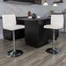 Latitude Run® Winnols Contemporary Vinyl Adjustable Height Barstool w/ Panel Back & Chrome Base Upholstered/Metal in White | Wayfair