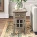 Kelly Clarkson Home Beth Solid Wood End Table w/ Storage & Built-In Outlets Wood in Gray | 25 H x 16 W x 22 D in | Wayfair