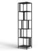AllModern Jamora 76 H x 18 W Steel Etagere Bookcase in Black/Brown | 76 H x 18 W x 15 D in | Wayfair FAC8E2285B2745E494C7A7E331E9D23A