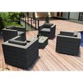 Wade Logan® Suffern 5 Piece Rattan Sunbrella Seating Group w/ Cushions in Gray | Outdoor Furniture | Wayfair B8AD3E63DC3E4A248B0009AA68C941AB