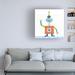 Mason & Marbles Robot Party III on Squares by Melissa Averinos - Wrapped Canvas Painting Canvas in Blue/Orange/White | 18 H x 18 W x 2 D in | Wayfair