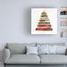 The Holiday Aisle® Tree Trimming IV on White Wood by Jess Aiken - Wrapped Canvas Graphic Art Canvas in Black | 35 H x 35 W x 2 D in | Wayfair