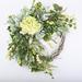 Primrue 24" Silk Wreath Silk in Green | 24 H x 24 W x 8 D in | Wayfair 9388B3F720E5465282C2FB4C83C16E13