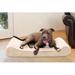 Archie & Oscar™ Karlin Ultra Plush Luxe Lounger Contour Dog Pillow Polyester in White/Brown | 5.5 H x 36 W x 24 D in | Wayfair
