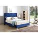 Willa Arlo™ Interiors Fabiola Tufted Low Profile Standard Bed Upholstered/Velvet in Blue | 50 H x 82 W x 86 D in | Wayfair